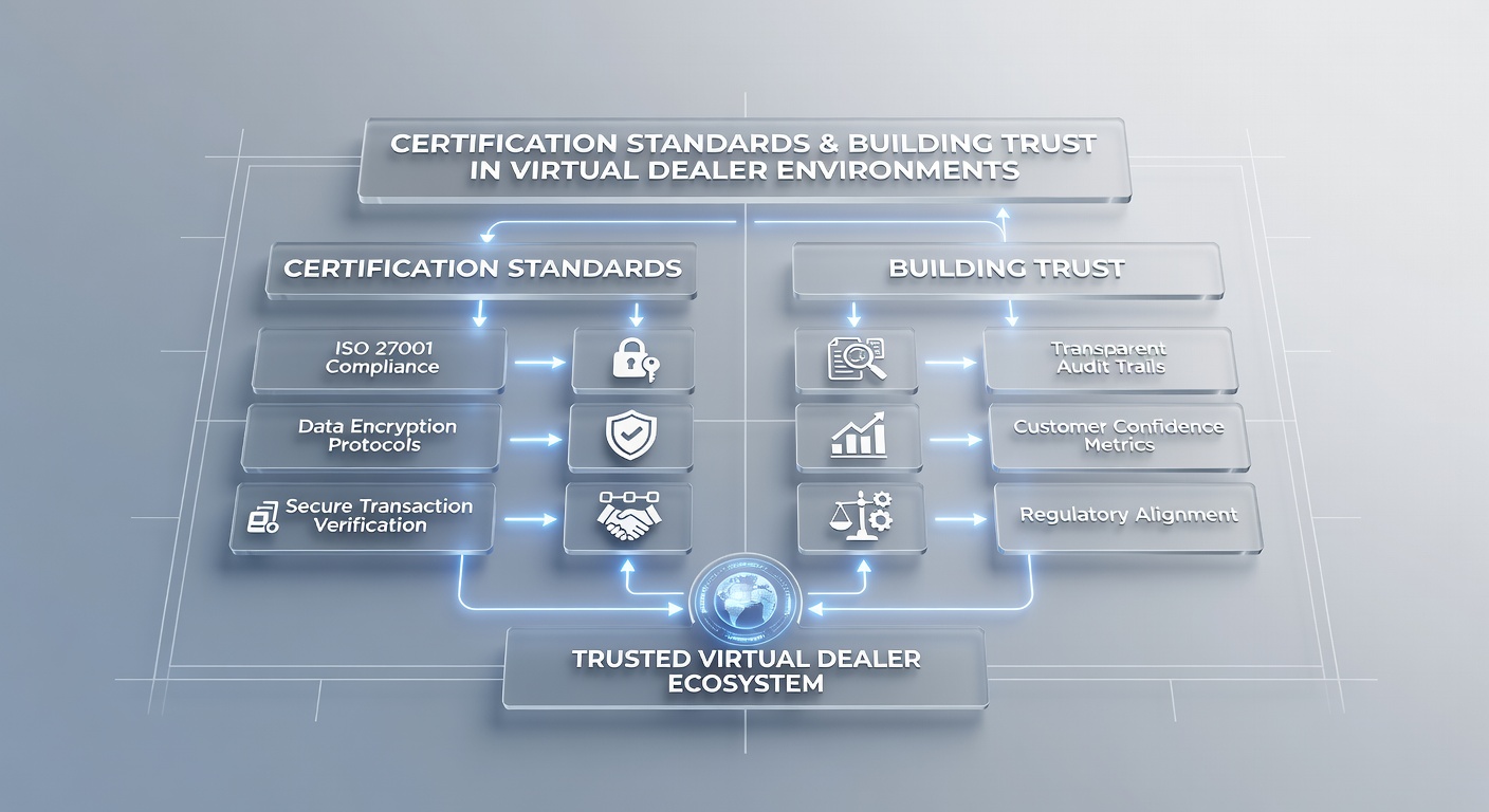 Auditors examining server logs and encryption certificates for virtual dealer live-streaming equipment