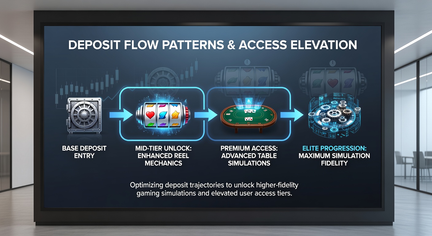 Infographic displaying sample deposit flow timelines and corresponding access level achievements in reel and table simulations