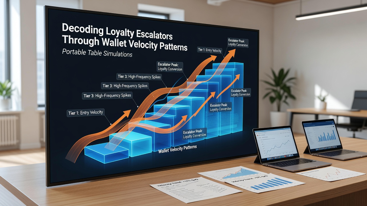 Mobile table game interface displaying wallet velocity metrics and loyalty tier progression