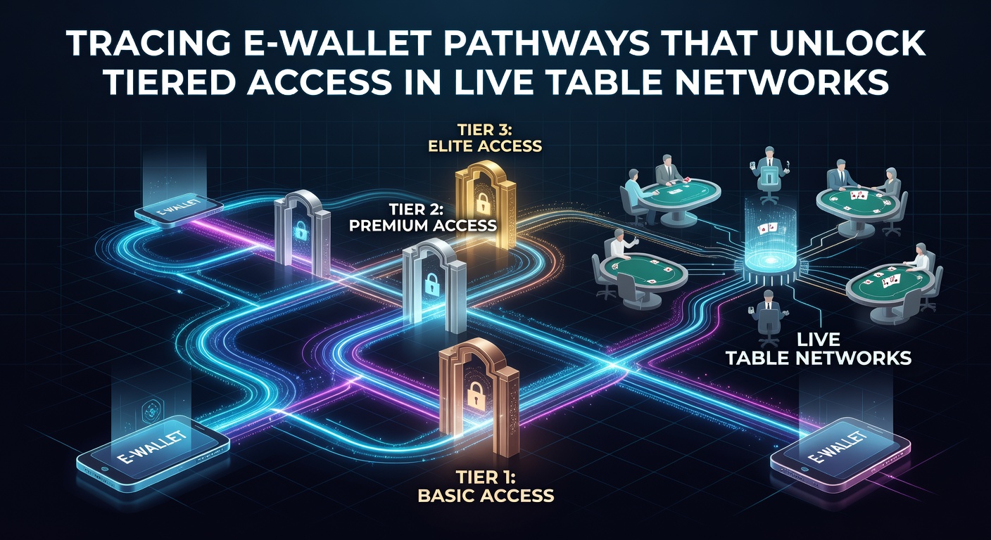 E-wallet transaction pathways connecting to live table networks for tiered player access